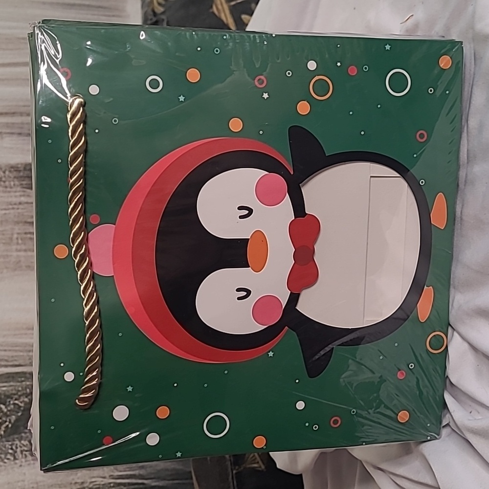 New! Set of 12 Christmas decorative assorted holiday gift bags with window